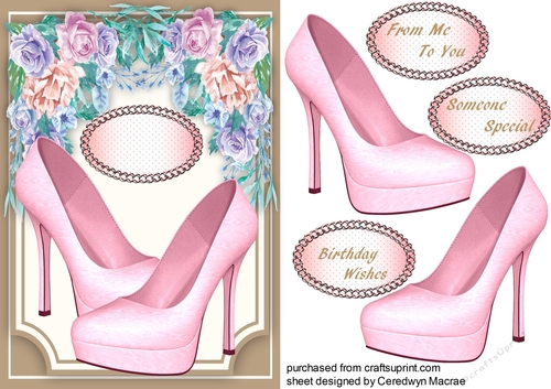 Beautiful Pink Shoes and Flowers 