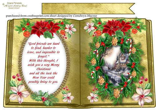 Beautiul Golden Christmas Book with Verse  