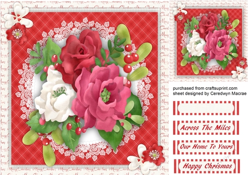 Beautiful Festive Flowers on lace 