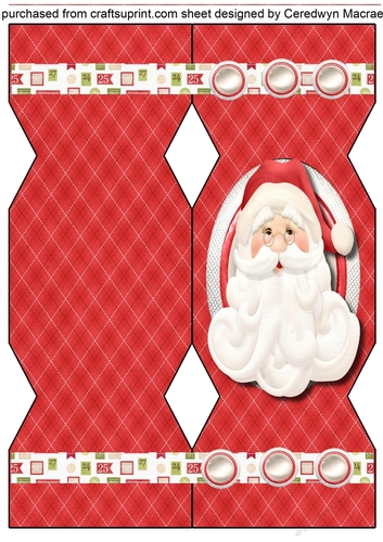 Large D.L. Print, Cut, and Fold , Jolly Santa 