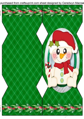 Large D.L. Print, Cut, and Fold , Little Snowman  