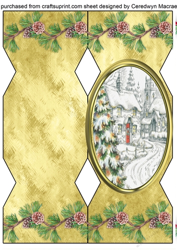 Large D.L. Print, Cut, and Fold , Christmas Scene   