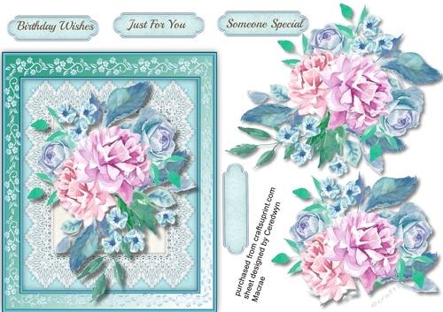 Beautiful Watercoloured roses on Lace 2