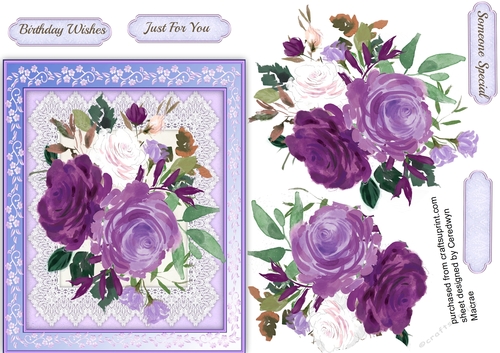 Beautiful Watercoloured roses on Lace 3