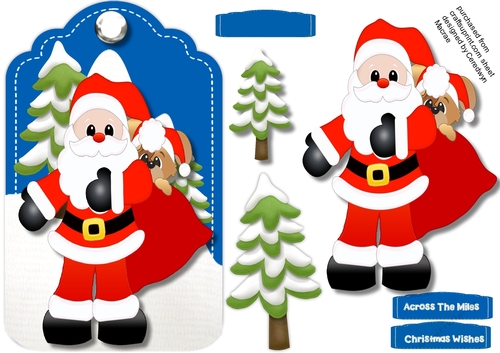Chritms Tag Santa and Sack