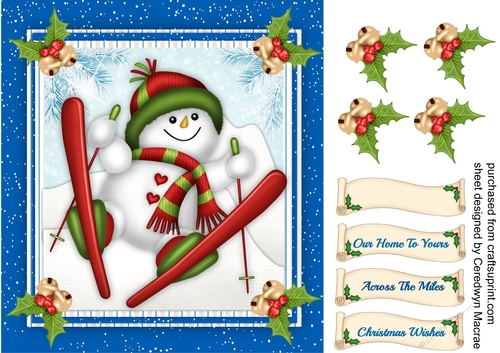 Happy Snowman Ski-ing 