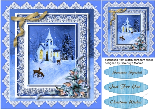Beautiful Church and Deers  