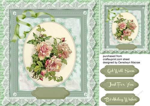 Lovely Vintage Roses on a Pearl Mat  