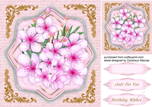 Beautiful Apple Blossom on Ornate Mat 
