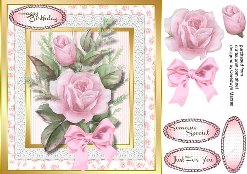 Beautiful English Roses on Lace 