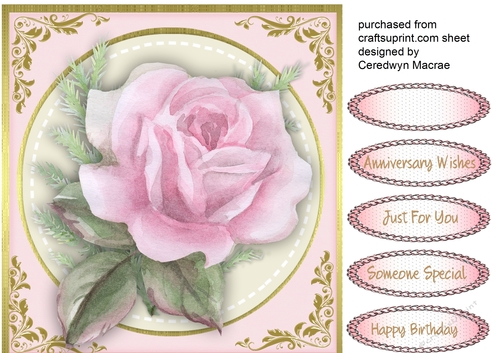 Beautiful Roses in a Gold Frame 
