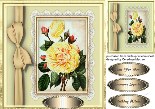 Beautiful Yellow  Roses and Side Bow  2