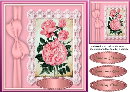 Beautiful Pink  Roses and Side Bow  3