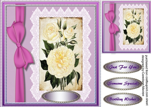 Beautiful White  Roses and Side Bow  4