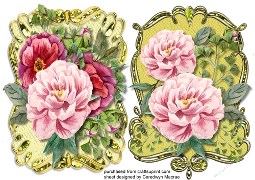 2 Lovely Vintage Flower Toppers