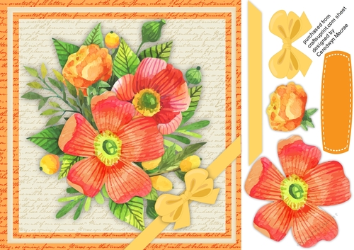 Beautiful Orange Flowers and Bow 