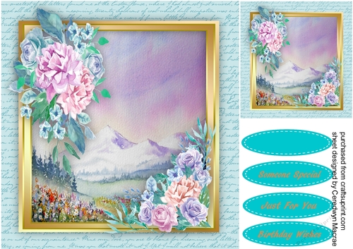 Beautiful Alpine Scene wih Flowes 