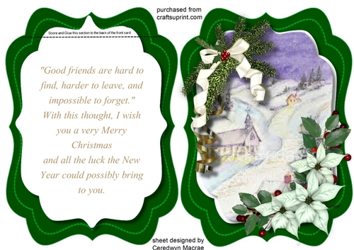 Lovely Green Flip card with Scene  3
