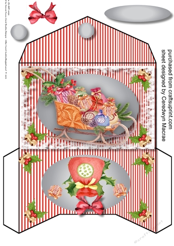 Lovely Chrismas Wallet wtih Santas Sleigh
