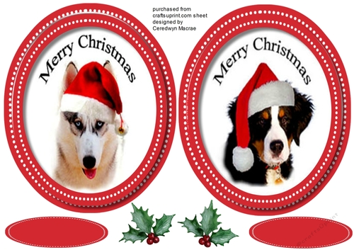 2 Lovely Christmas Dog Toppers 