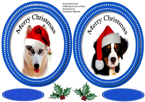 2 Lovely Christmas Dog Toppers 