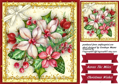 Gorgeous Christmas Flowers in a Glitter Frame 