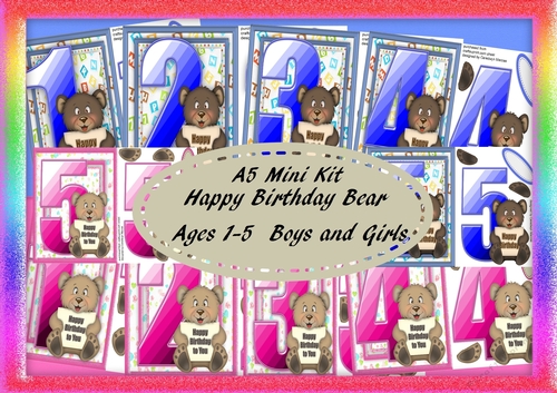 A5 Mini Kit Birthday Bear Ages 1-5