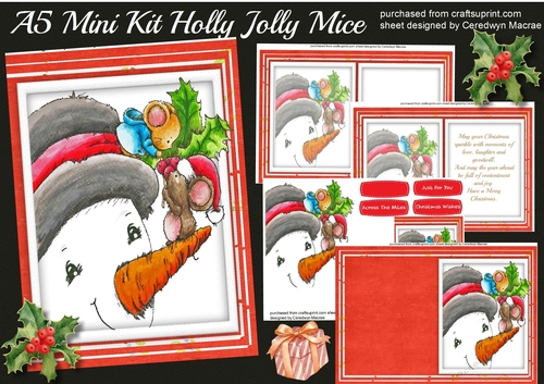 A5 Mini Kit Holly Jolly Mice 