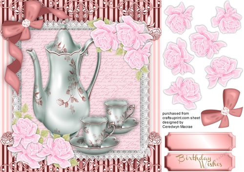 Tea for two with Pink Roses 