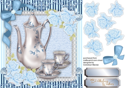 Tea for two with Blue Roses 