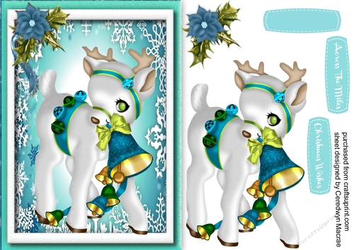 Lovely Rouldoff in White with Aqua bells 