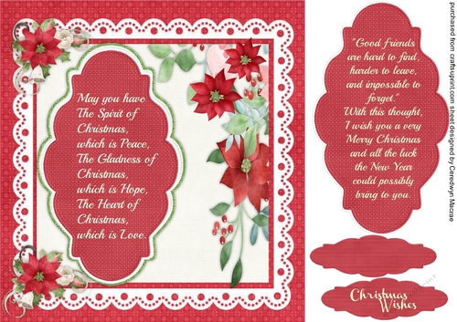 Beautiful Christmas Verse and Poinsettias 