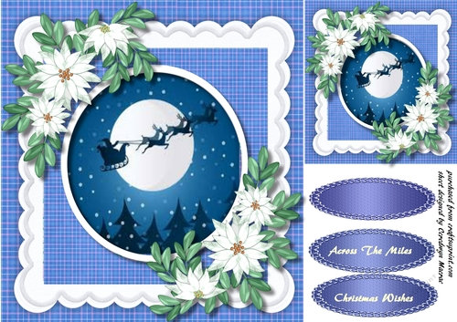 Lovely Scalloped Frame with White Poinsettias 