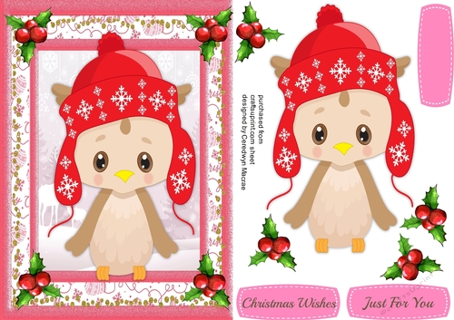 Cute Penguin in his red hat 