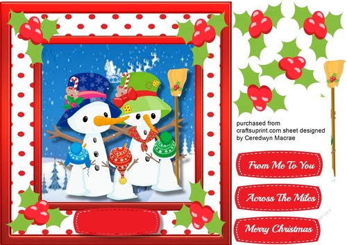 Snowmen Family having Fun