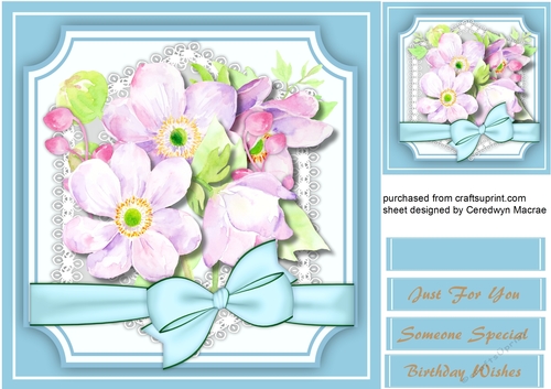 Beautiful Lila Watercoloured Flowers 