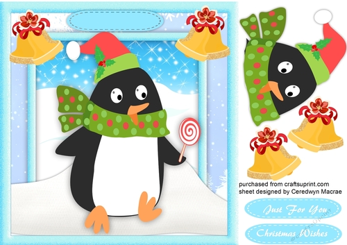 Cute Pengui in his Sotted Scarf 