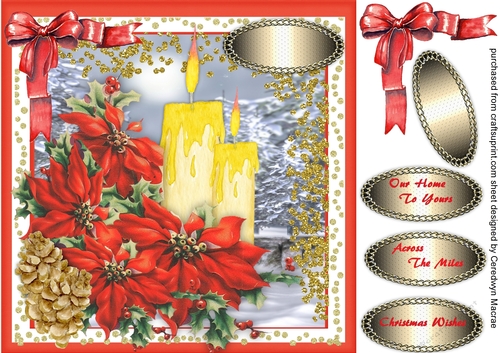 Beautiful Candles and Poinsettias 