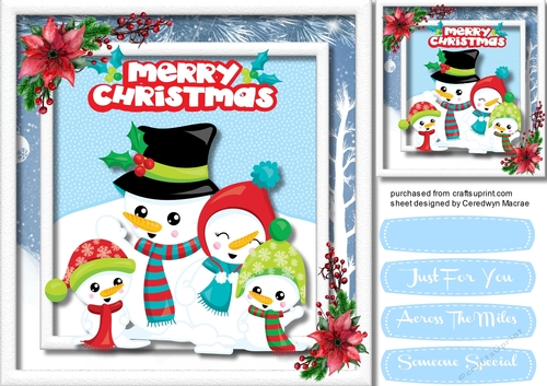 Adorable Christmas Snowman Family 