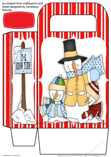 Large Gift Bag , Its Snow Time 