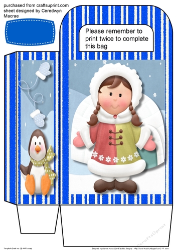 Large Gift Bag , Eskimo Girl