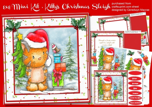 8x8 Mini Kit ,  Kittys Christmas Sleigh