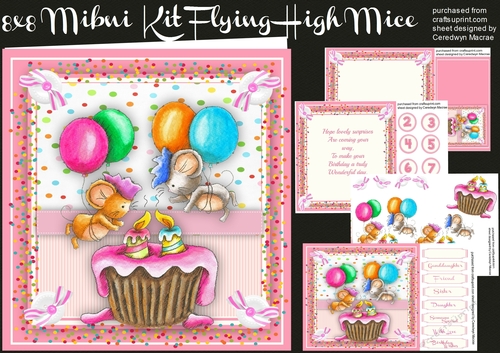 8x8 Mini Kit Flying High Mice 