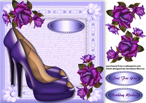 Sstunning Lilac Shoes and   Roses 