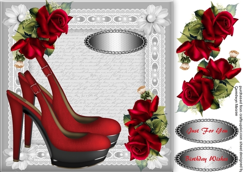 Sexy Red Shoes and   Roses 