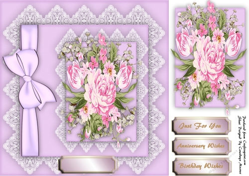 Beautiful Water Coloured  Roses on lace 