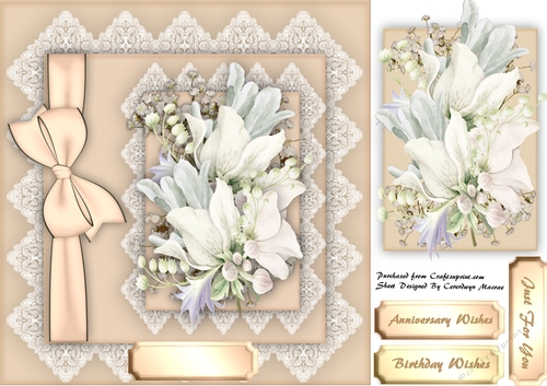 Beautiful Cream Anemomes on lace 