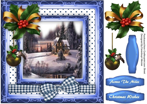 Beautiful Christmas Scene in the Forest 