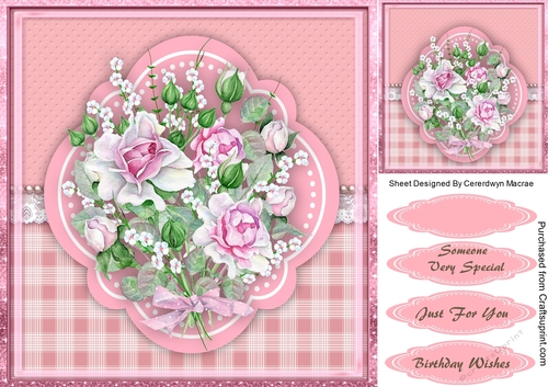 Beautiful Bouquet on a Quadrifoil mat 