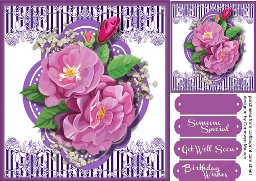 Beautiful Roses on Quadrafoil mat 